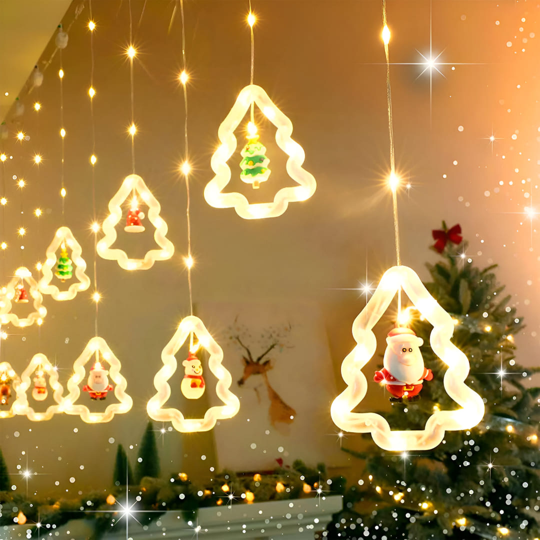 Cascada Luces LED Navidad X3 Metros (Figuras Navideñas)