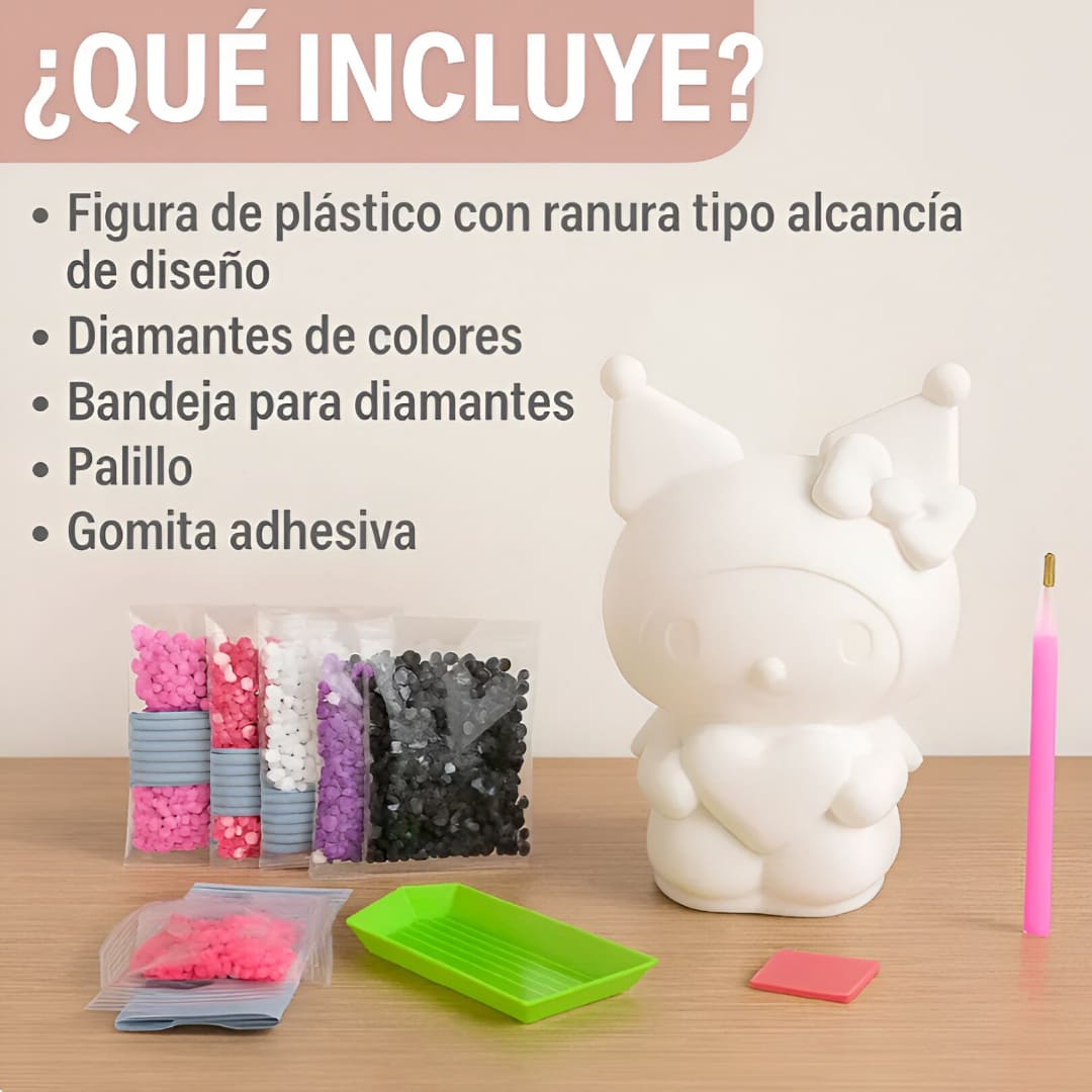 Promo Alcancia Kawaii con Diamantes 3D