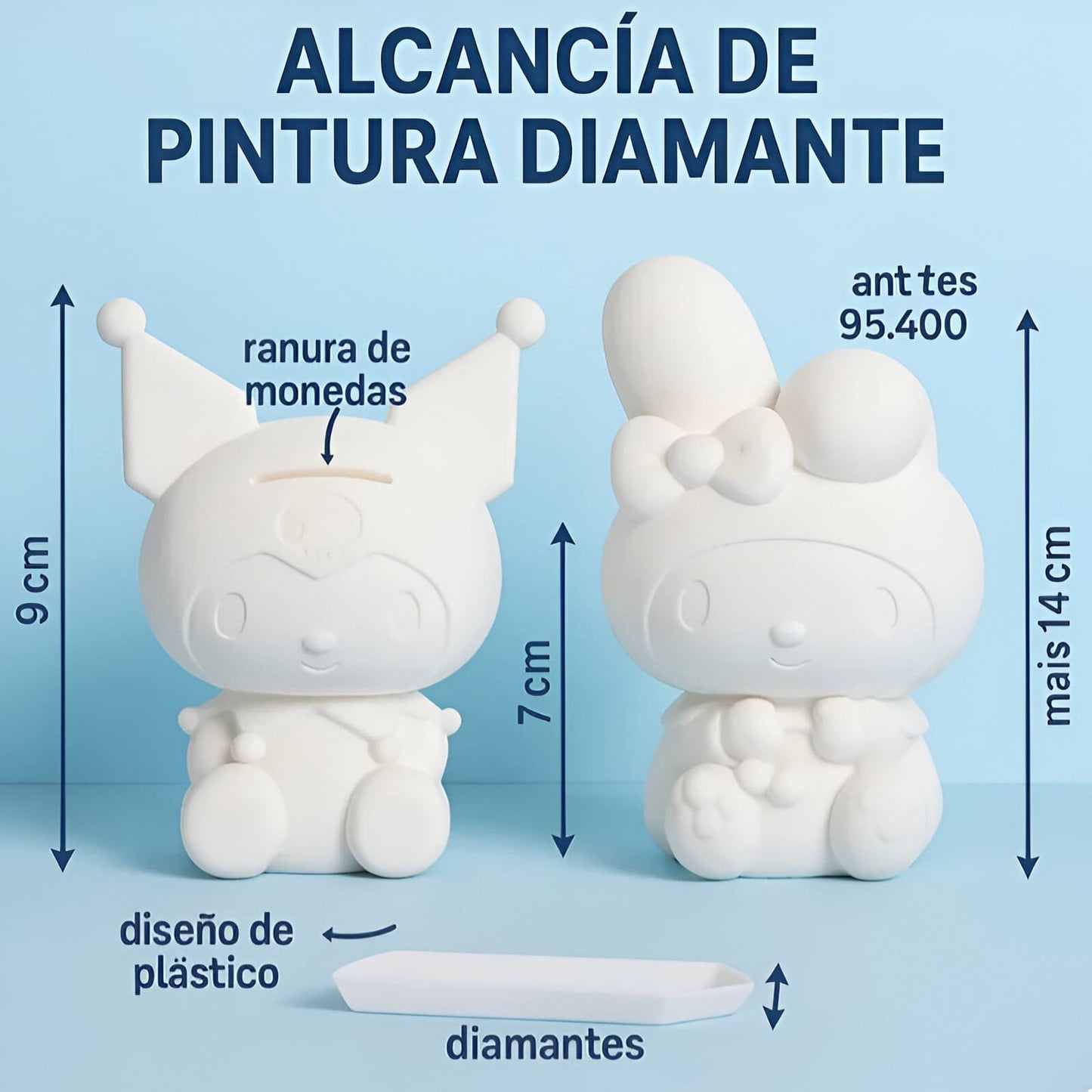 Promo Alcancia Kawaii con Diamantes 3D