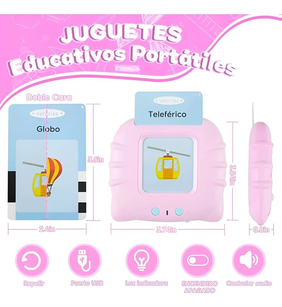 Tarjetas Flash y Máquina Bilingüe Recargable (Incluye Cargador)