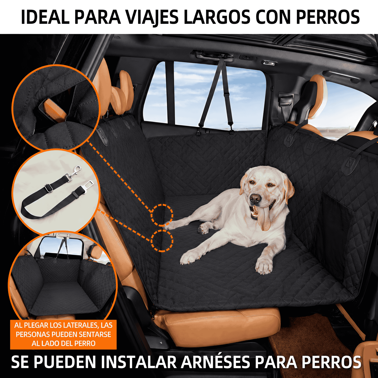 Forro protector para mascotas para Carro Sillas y baúl