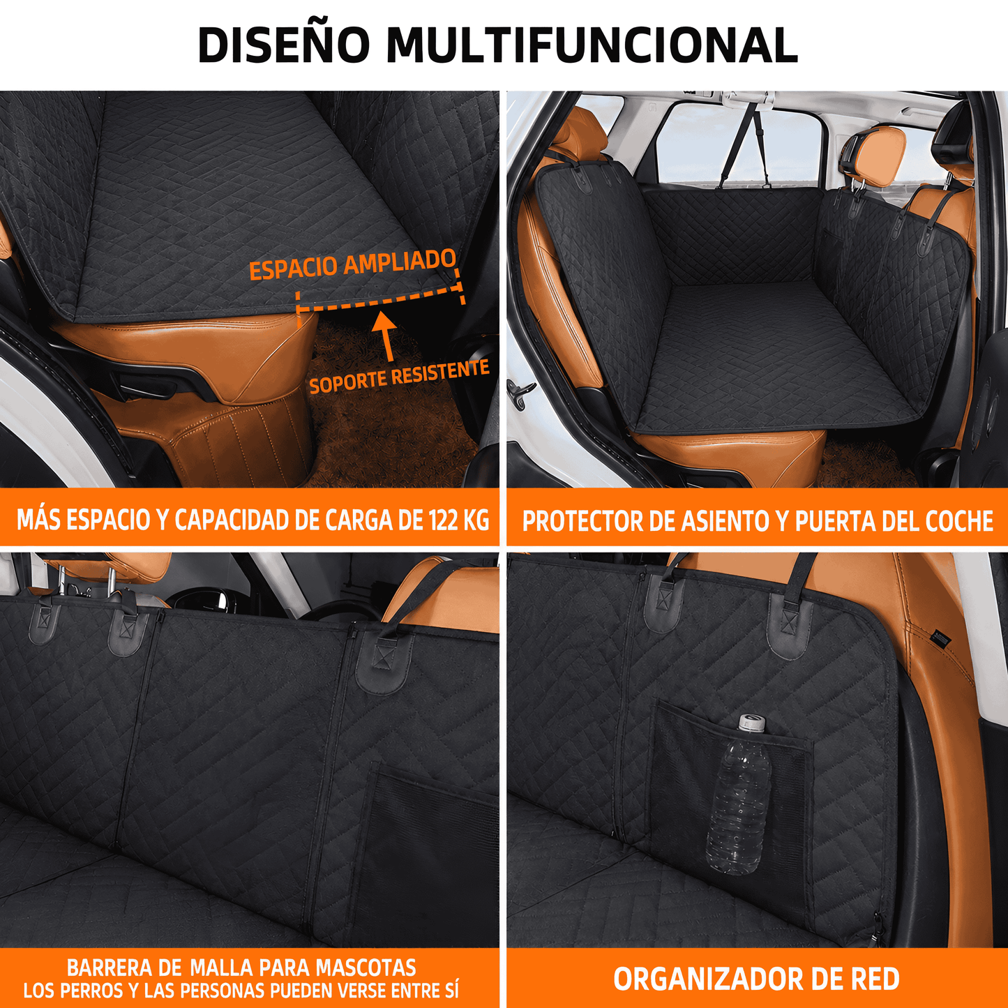Forro protector para mascotas para Carro Sillas y baúl